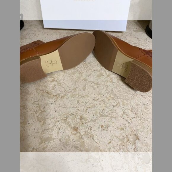 Chloe Girl's Leather Scallop-Trim Ankle Boots, (Color brown Size:35EU (4US KID) - Picture 9 of 11